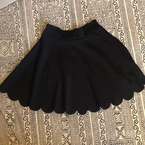 Black, petal-Ed skater skirt